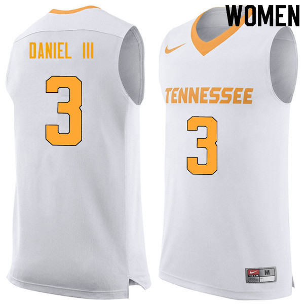 Women #3 James Daniel III Tennessee Volunteers College Basketball Jerseys Sale-White